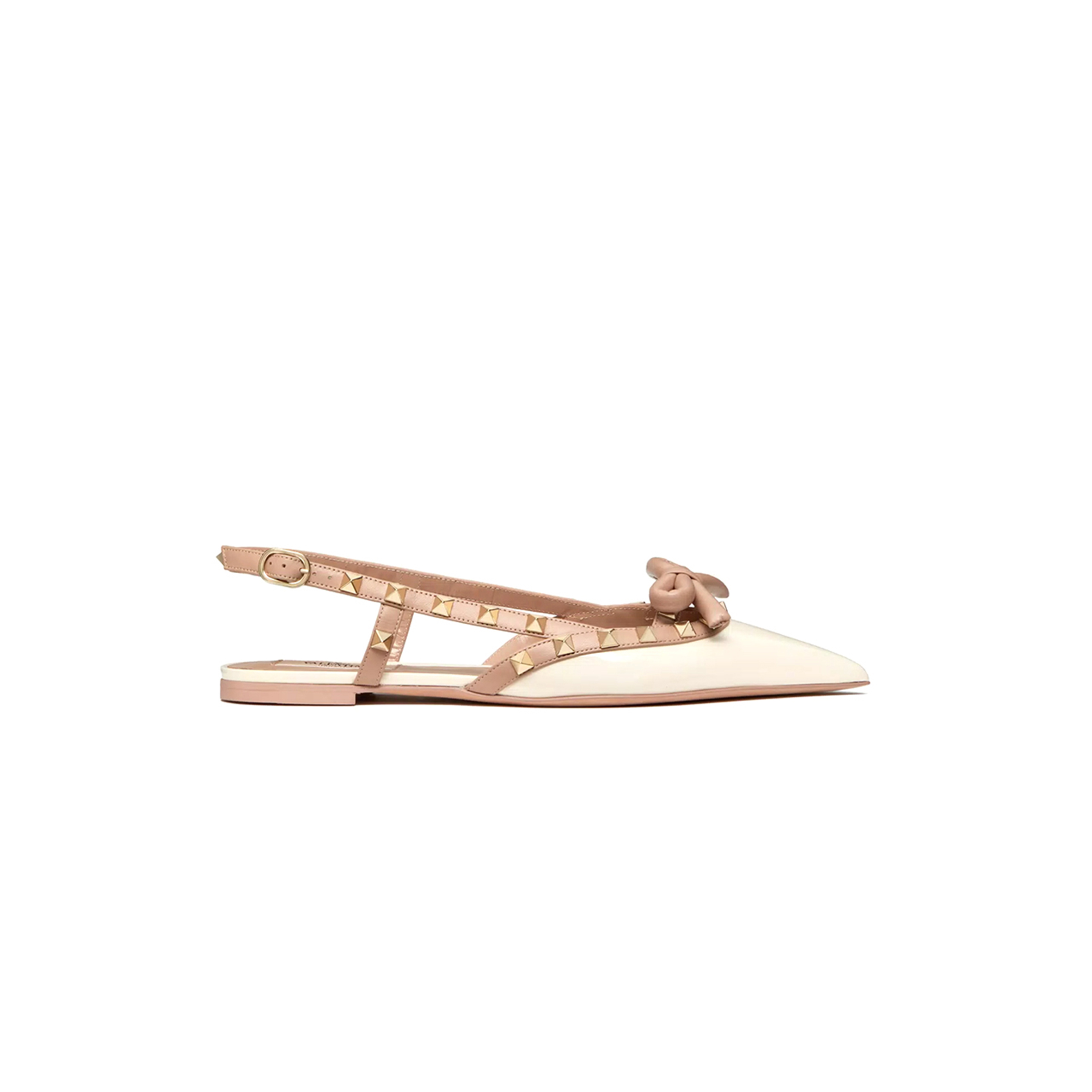 VALENTINO ROCKSTUD BOW SLINGBACK BALLERINAS IN PATENT LEATHER 5W2S0IQ2TZE_C34